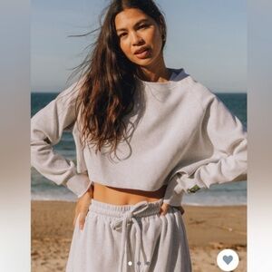 Daily Drills Cropped Grey Thermal Top